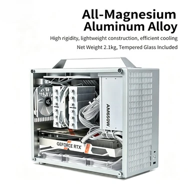 A4‑Size Hand‑held Portable Mini ITX PC Case, Support SFX Power Supply Compact SFF Desktop Computer Housing