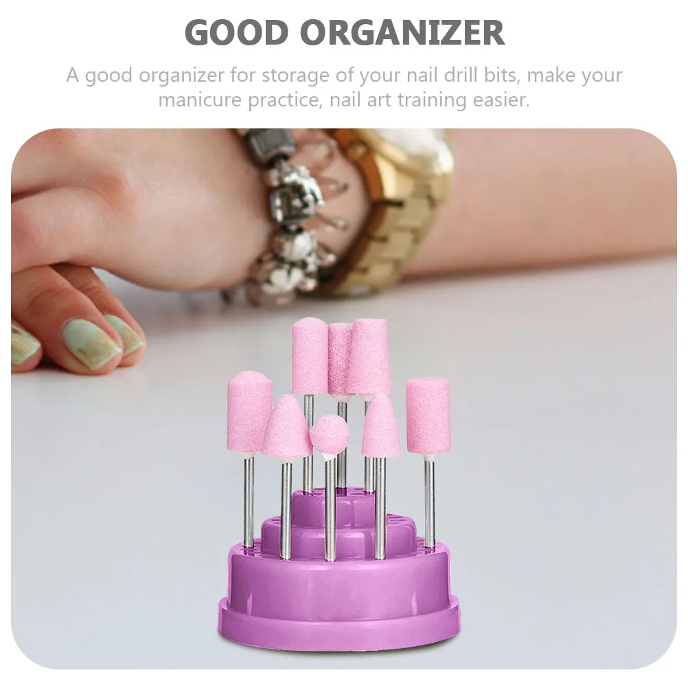 2 قطعة مسمار مثقاب الخشب المنظم صندوق تخزين شفاف لممارسة مانيكير مسمار الفن التدريب حامل سطح المكتب الحفر التبعي