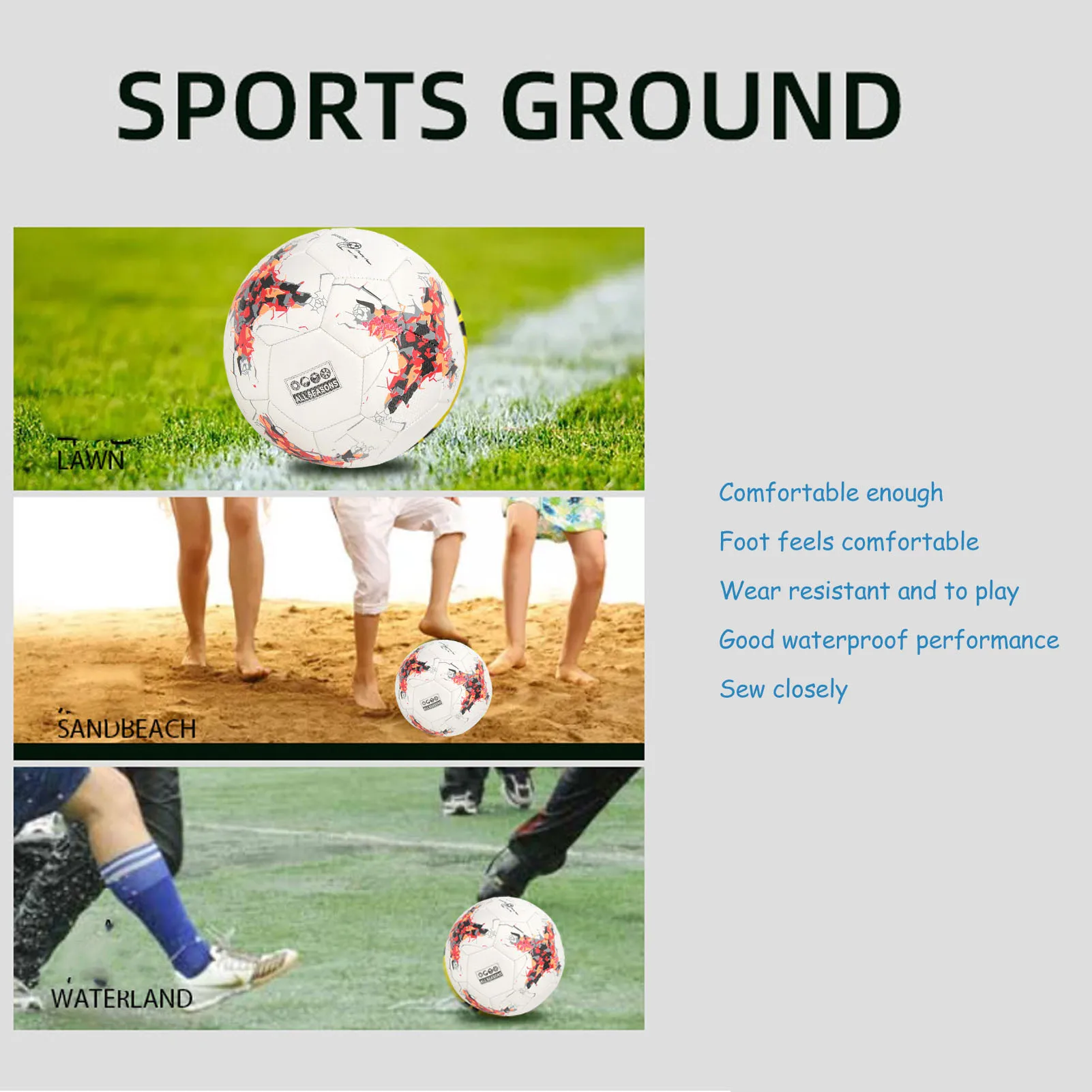 Palloni da calcio LEIJIAER Taglia 5 Palloni da calcio con palloni didattici resistenti all'esplosione a doppio strato
