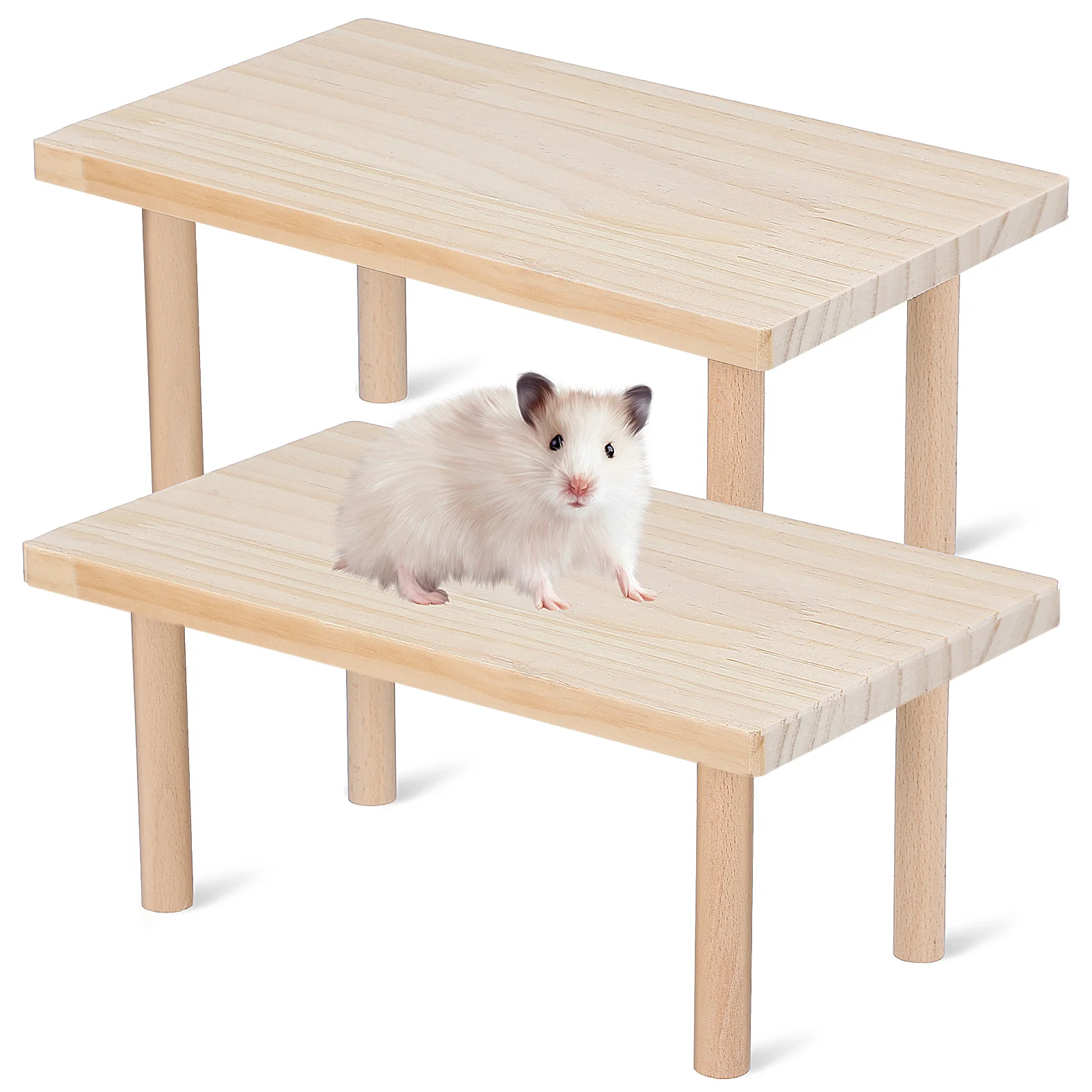 

2Pcs Strong Wooden Hamster Cage Divider with Anti-Bite Design for Climbing and Hiding Multipurpose Pet Habitat Decor