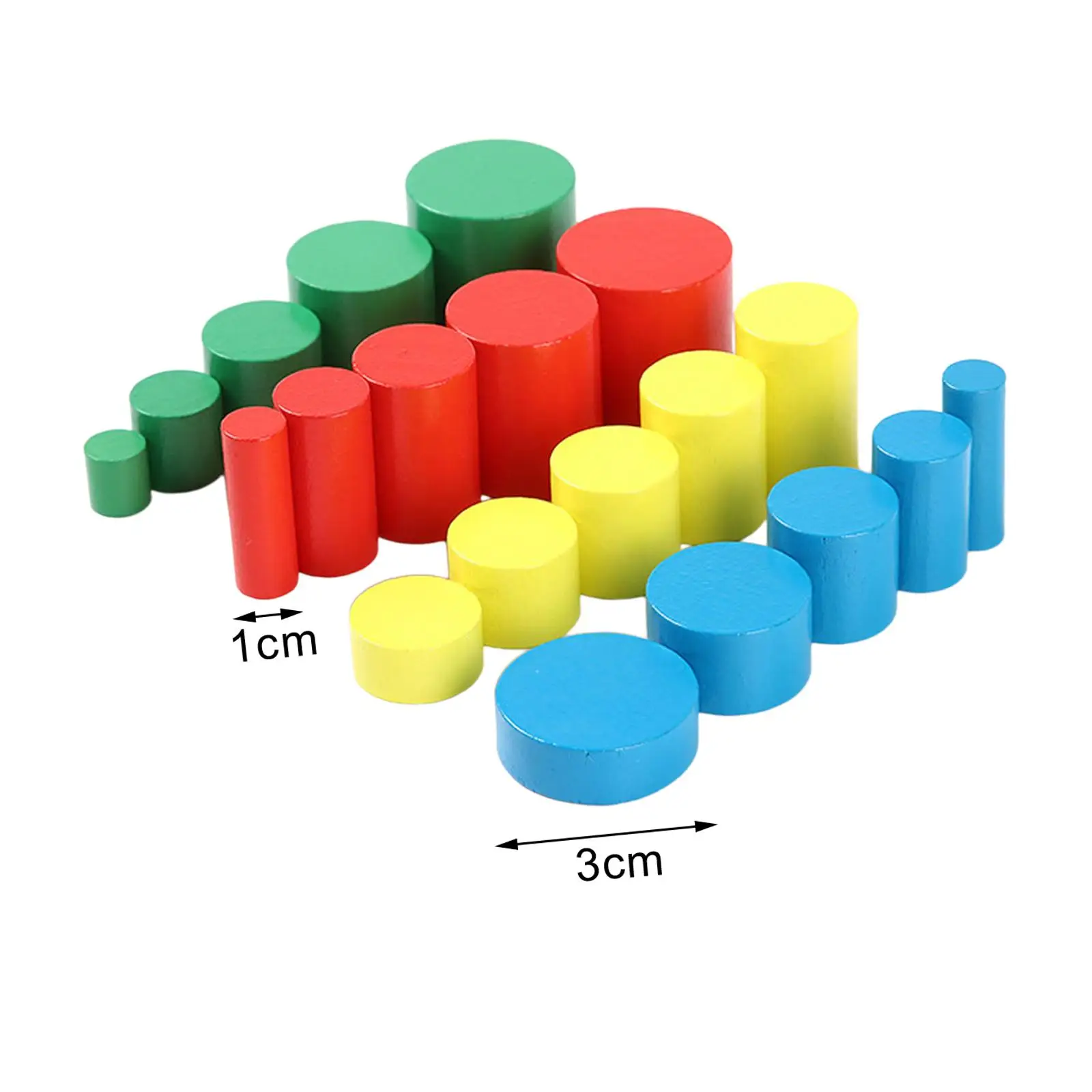 나무 실린더 사다리 블록, 교육용 나무 장난감, 2, 3 세, 20x