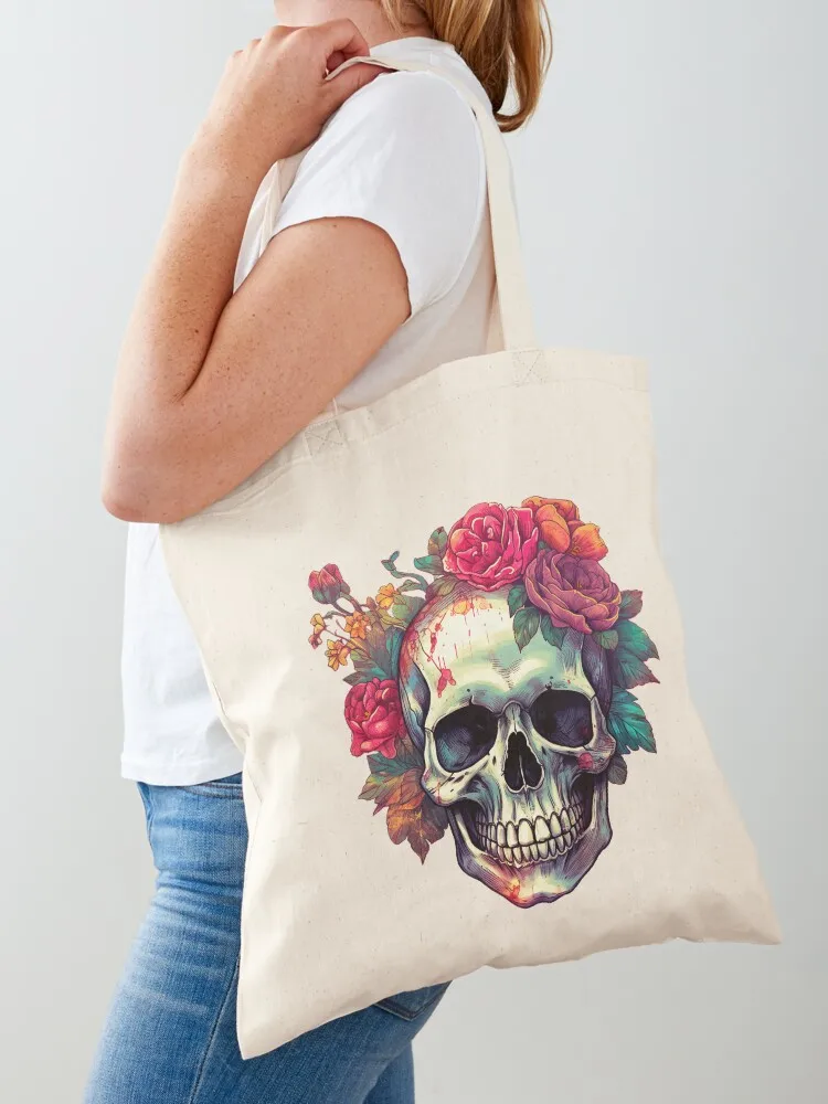 

Sugar Skull Tote Bag canvas tote bags custom canvas bag tote bag screen reusable shopping