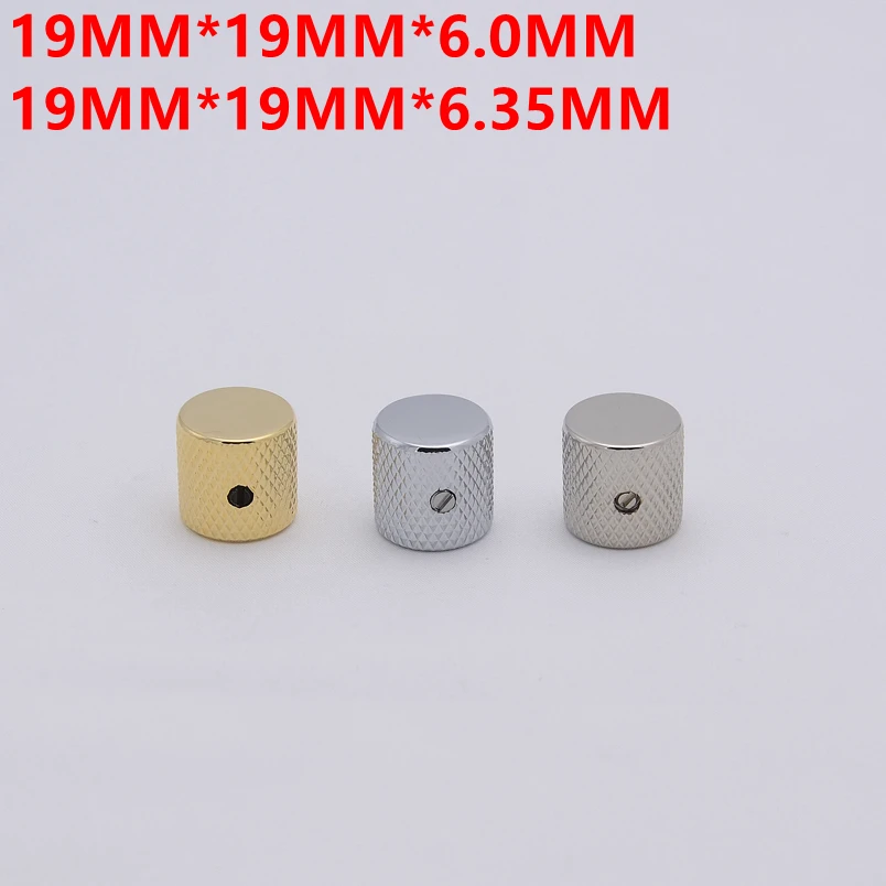 1 Piece  Flat Top Metal Knob For Electric Guitar Bass  19MM*19MM*6.0MM/6.35MM  1/4 Inch