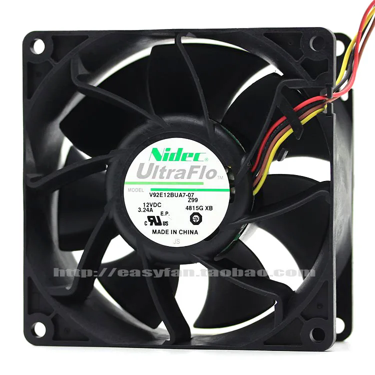 Nouveau ventilateur de refroidissement à volume d'air élevé NIDEC 9238 DC12V 3.24A V92E12BUA7-07