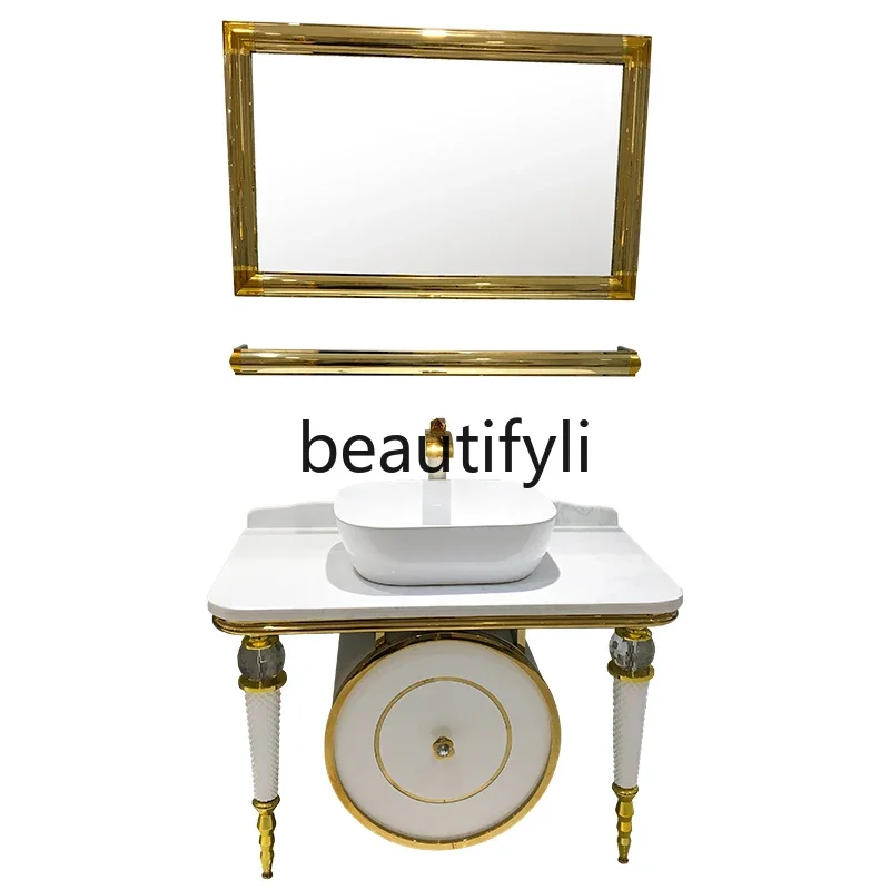 

Шкаф для ванной комнаты из нержавеющей стали, комбинированный водонепроницаемый умывальник для ванной комнаты, умный пол, европейский умывальник