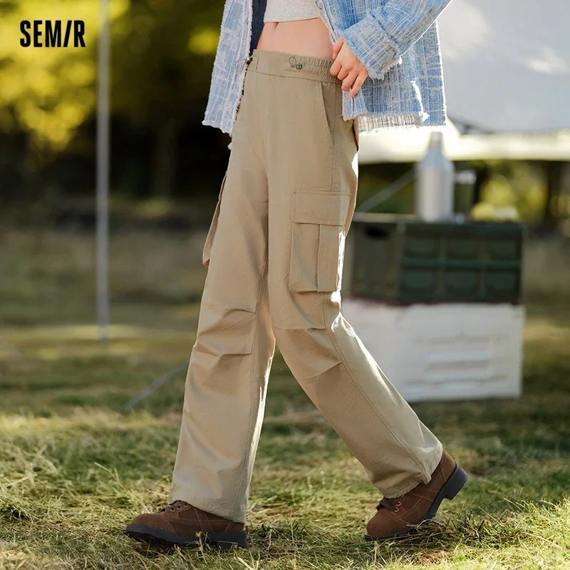 

Semir Casual Pants Women High Street Solid Color Wide Leg Pants Salt Series 2024 New Spring Cool And Rustic Overalls Ins Trend