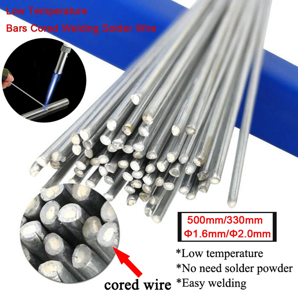 33/50cm Low Temperature Easy Melt Aluminum Welding Rods Weld Bars Cored Wire Solder for Soldering Aluminum No Need Solder Powder