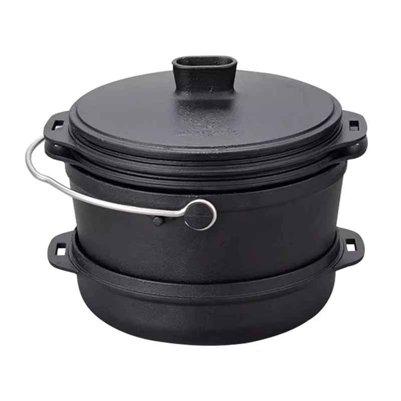 

Camping household cast iron pan frying pan saucepan reloading four-piece set