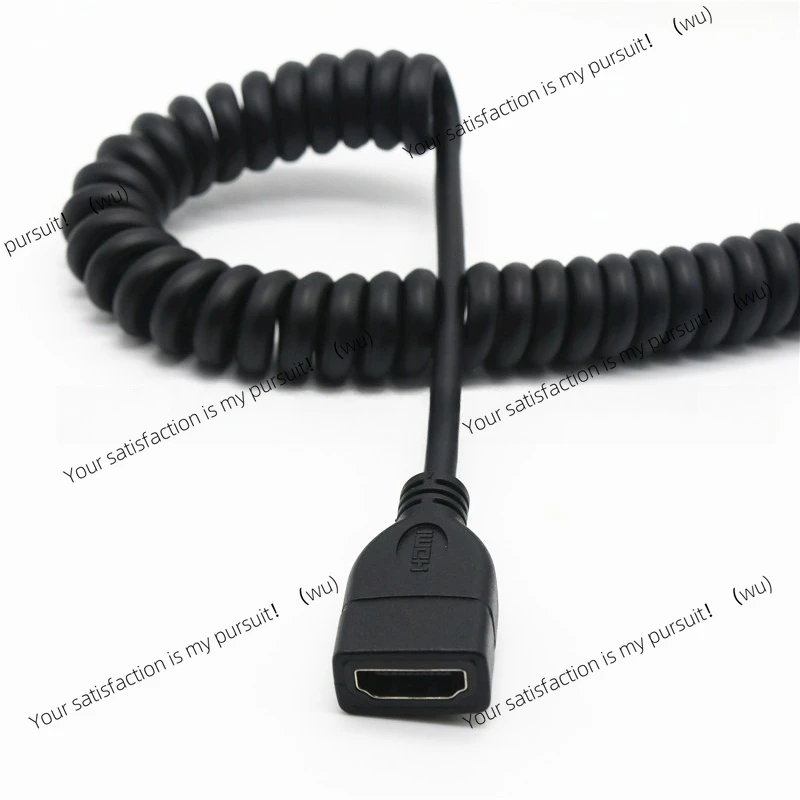 Spring type HDMI male to female extension cable, telescopic spring high definition signal video lengthening