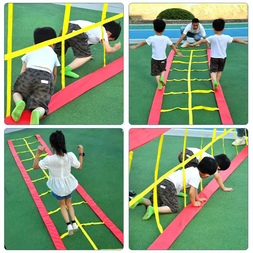 Kids Multifunctional Drilling Jumping Grid Crawling Sensory Integration Training Equipment Children's Outdoor Sports Games Toys