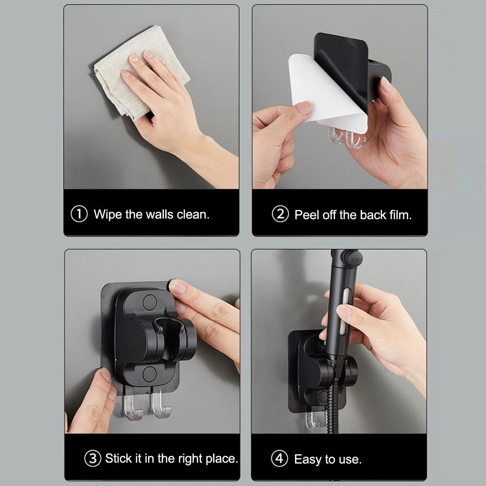 4 Jet Modes Adjustable Shower Head Set 360° Rotation Portable Spray High Pressure Shower Head with Hose Bathroom Accessories