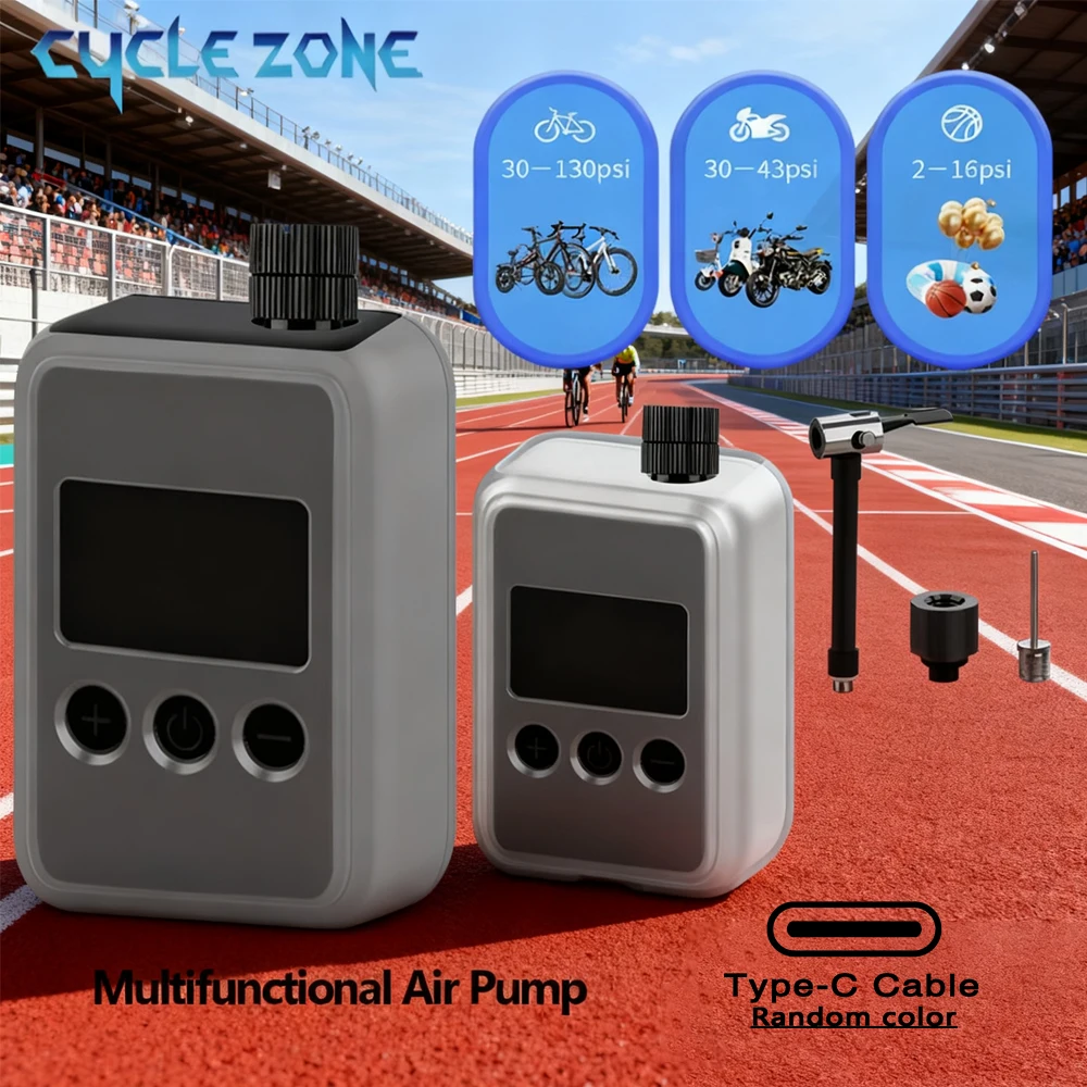 

Bicycle Electric Inflation Pump Portable Air Compressor 130 PSI MTB Road Bike Pump Bike Tire Pump with Gauge Cycling Accessories