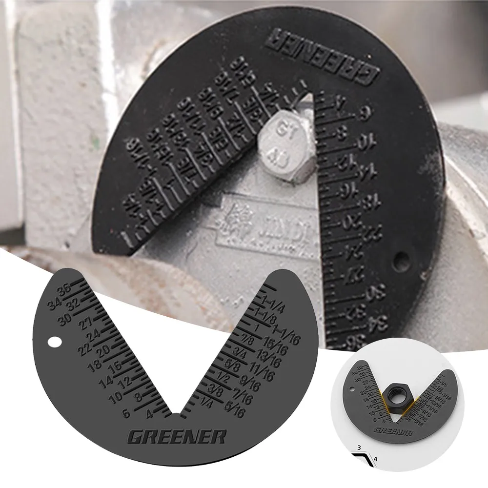

PP Nut Measure Gauge Imperial Standard Convenient Screw Bolt Gauge Multifunctional Hexagon Screw Diameter Index Gauge