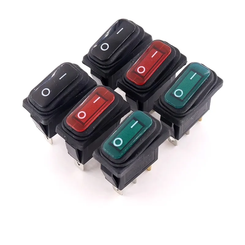 

100PCCS KCD3 On Off 15A 20A 125V 250V AC Heavy Duty DPST Sealed Waterproof Auto Boat Marine Toggle Rocker Switch With 3Pins