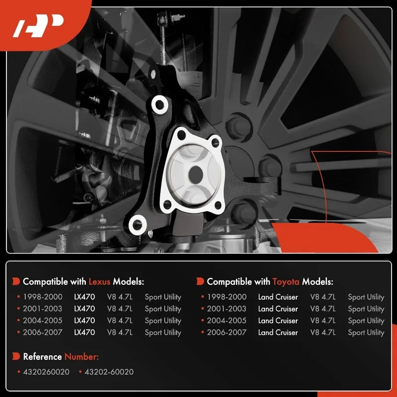 Junta de direção de suspensão dianteira A-Premium compatível com Land Cruiser 1998-2007, LX470 1998-2007