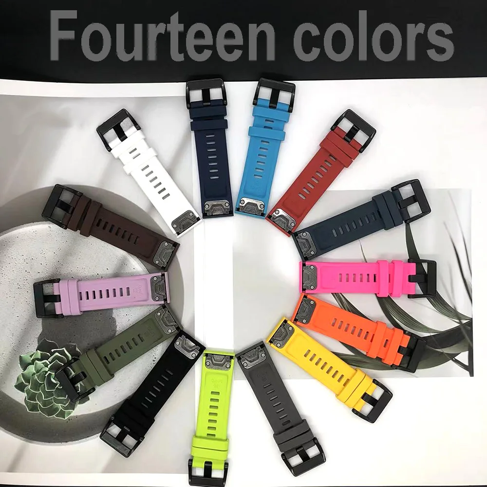 Weiches Uhrenzubehör 22 26 mm QuickFit-Uhrenarmband für Garmin Quatix Fenix 8 51/47 mm klassische Silikon-Ein-Klick-Armbandinstallation