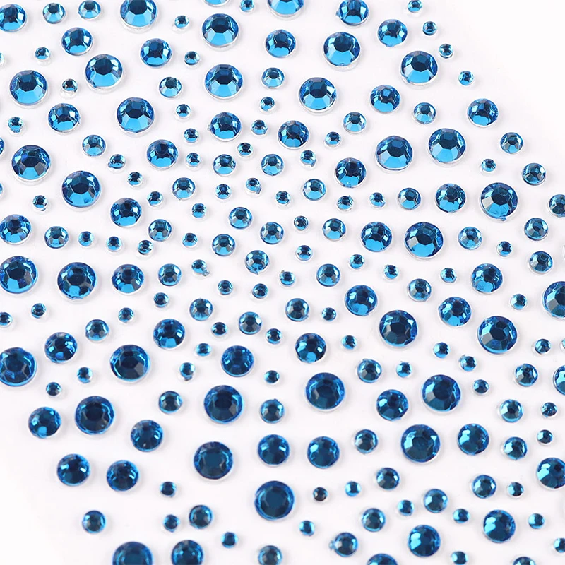 3D Round Shape Simulation Diamond Sticker Eye Face Sticker DIY Self Adhesive Face Jewelry Rhinestones Gems Stickers Scrapbooking