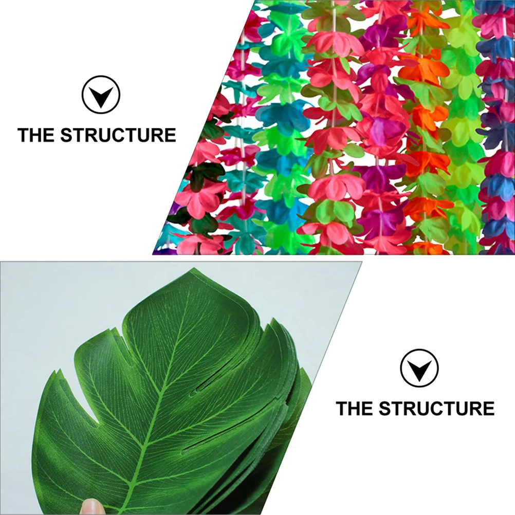 

1 set 1 Set Hawaiian Table Skirt Set Tropical Decorations Assorted Colors For Pool Party Luau Celebration Party Supplies