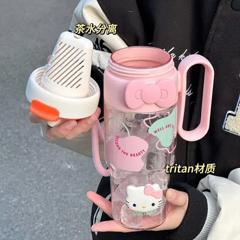 Sweet Kawaii Sanrio Hello Kitty Anime Water Cup Separation Straw Cute Cartoon Large Capacity Bottle Lovely Gifts for Girls