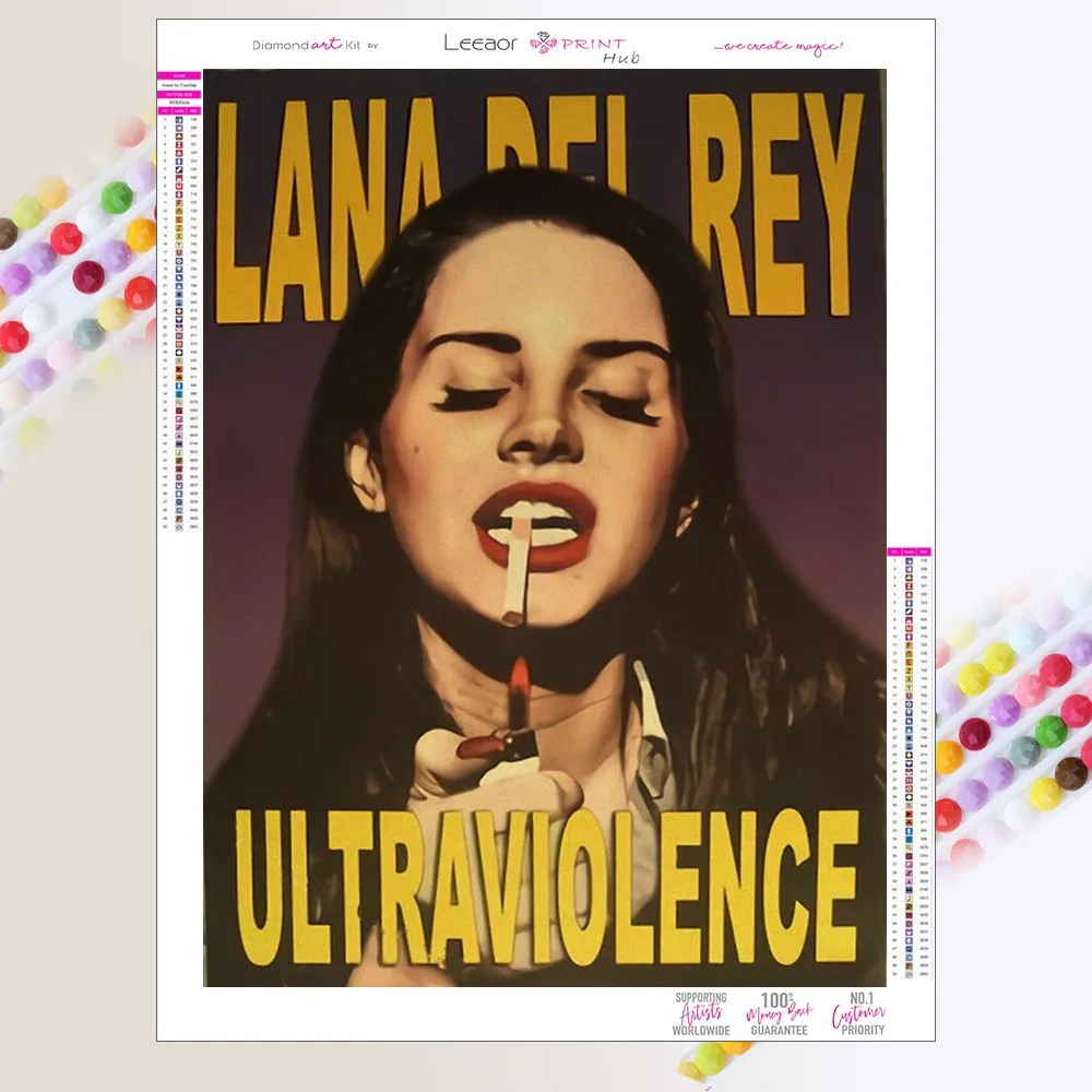 

Diamond Painting Singer Lana Del Rey Mosaic Portrait Diamond Art Chinese Cross Stitch Kits Set Living Room Home Decoration DIY