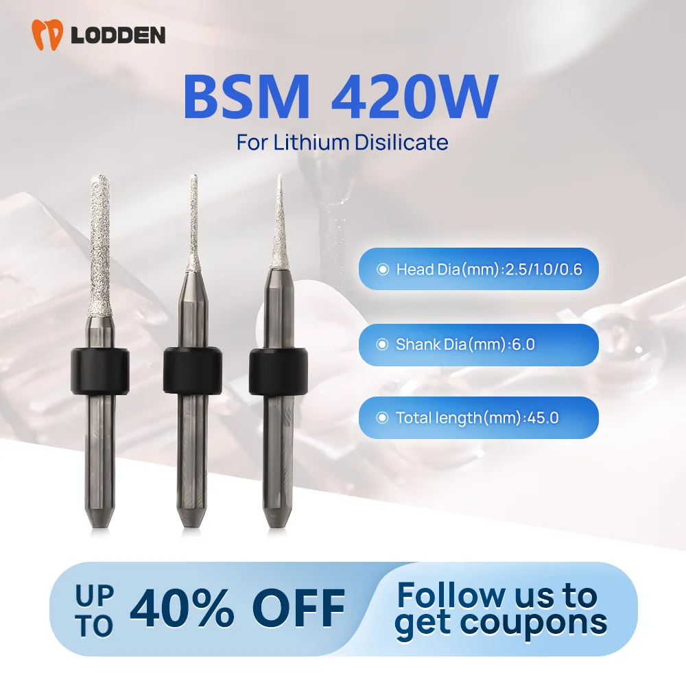 

Dental Materials Milling Burs BSM 420W for Lithium Disilicate Grinding Drills Coating D6 Denstist BSM-420W Machince Tools