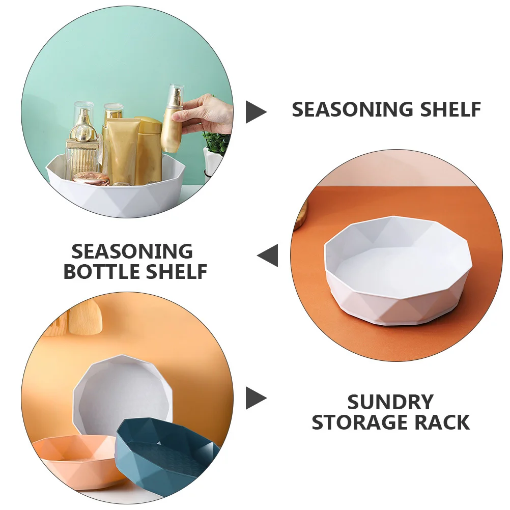 

1Pcs Rotate Spice Rack Household Sundry Storage Box Easy Clean Desktop Organizer for Living Room Kitchen Seasoning Shelf