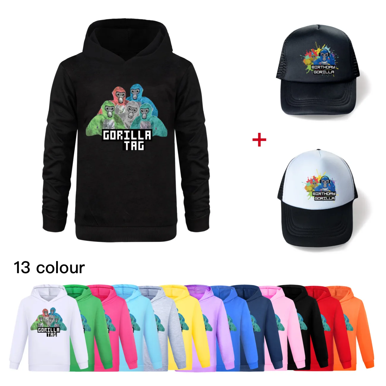 Gioco Gorilla Tag felpa con cappuccio bambini Cartoon Monke felpe Toddler Girls outfit abbigliamento per bambini ragazzi cappotti a maniche lunghe +