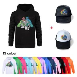 Gioco Gorilla Tag felpa con cappuccio bambini Cartoon Monke felpe Toddler Girls outfit abbigliamento per bambini ragazzi cappotti a maniche lunghe + cappello da sole