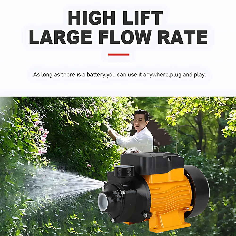 Solar Battery Powered DC Vortex Self‑Priming Water Pump 12V 24V Max 35L/min Clean Water Pump for Agricultural Garden Irrigation