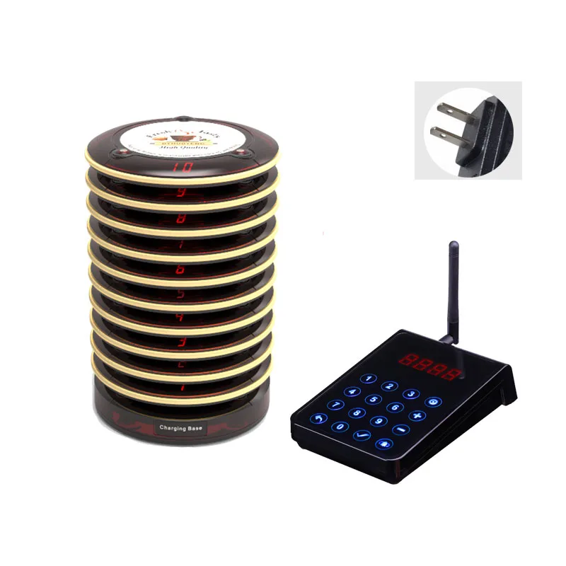 

BYHUBYENG Restaurant Wireless Queue Calling Equipment Distance 3km Vibrating Pager System Coaster Guest Pager