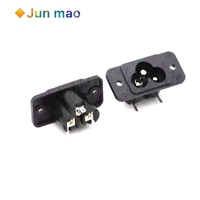 5pcs AC-030E power socket female socket 90 degree side plug with installation hole three hole plum blossom charging socket
