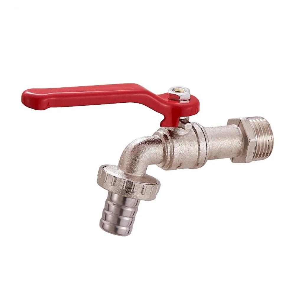 1/2x3/4 Lever Water Tap Zinc Alloy with Red Handle Faucet Adapter Suit for Washing Machine Garden Watering