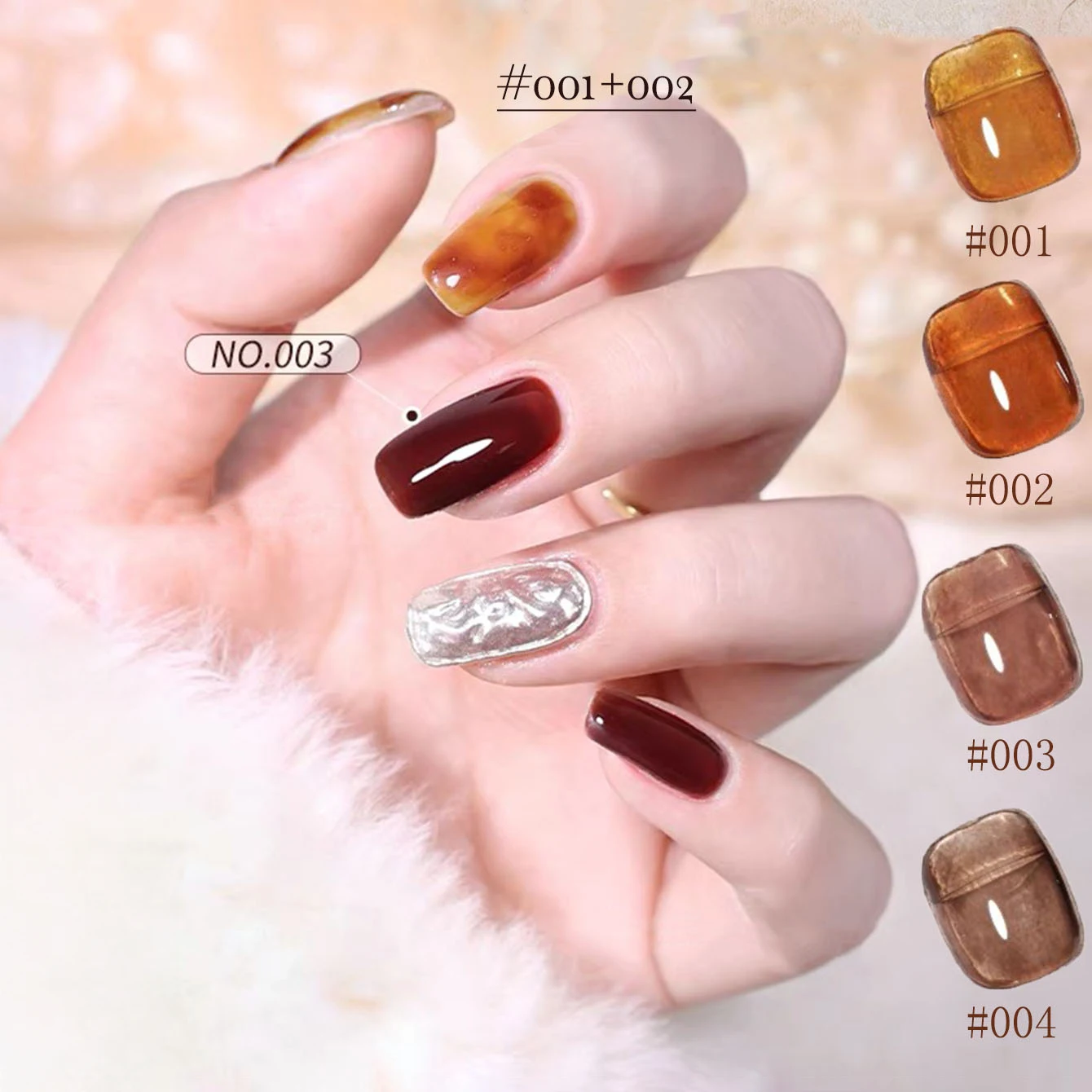 ZH 12 مللي مبيعا ميلارد السلحفاة قذيفة العنبر هلام طلاء الأظافر الجليد واضح مسمار البولندية الأساسية مسمار الفن لخريف وشتاء