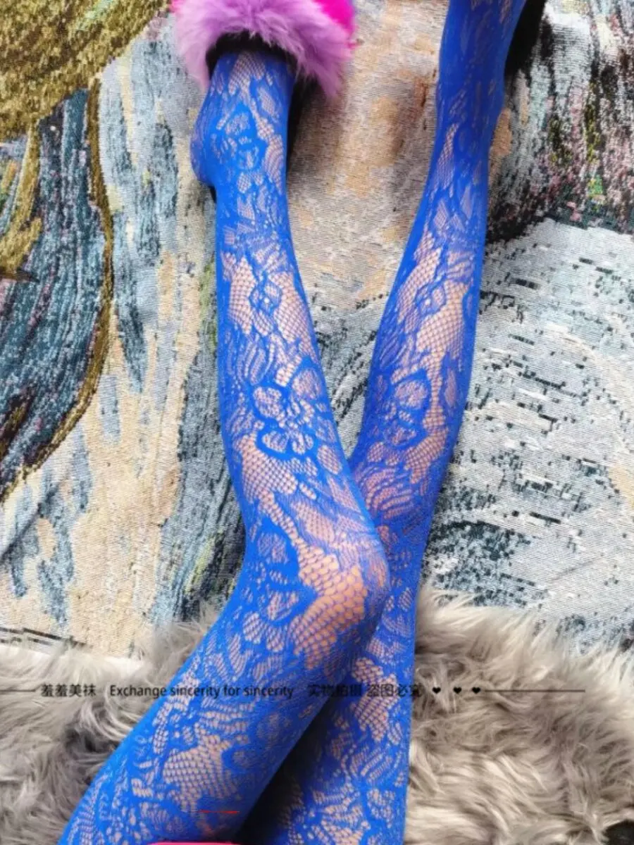 2026 Export Hot‑Sale Item Ins Vintage Angel Lace Hollow Out Pantyhose, 5 Colors Available Special Texture Tights for Women