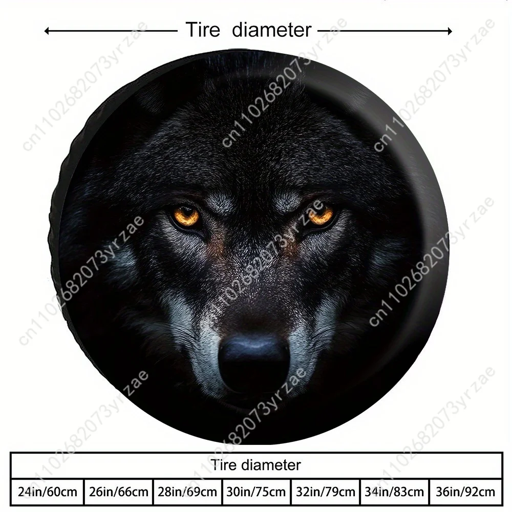Stunning Black Wolf Various Models Spare Tire Cover Sand Dust Prevention Protect Wind Rain Tire Cover Sturdy Durable Tire Covers