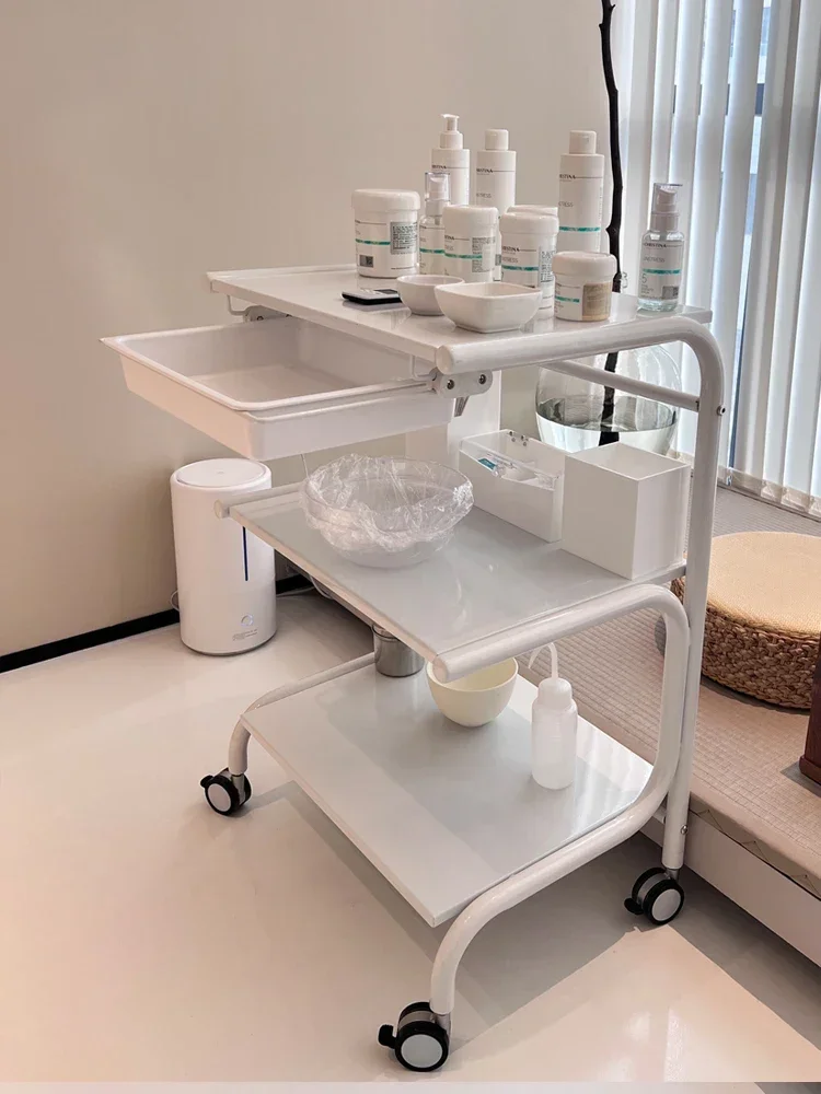 Medical beauty instrument trolley, all-steel silent wheels, special shelves for skin management