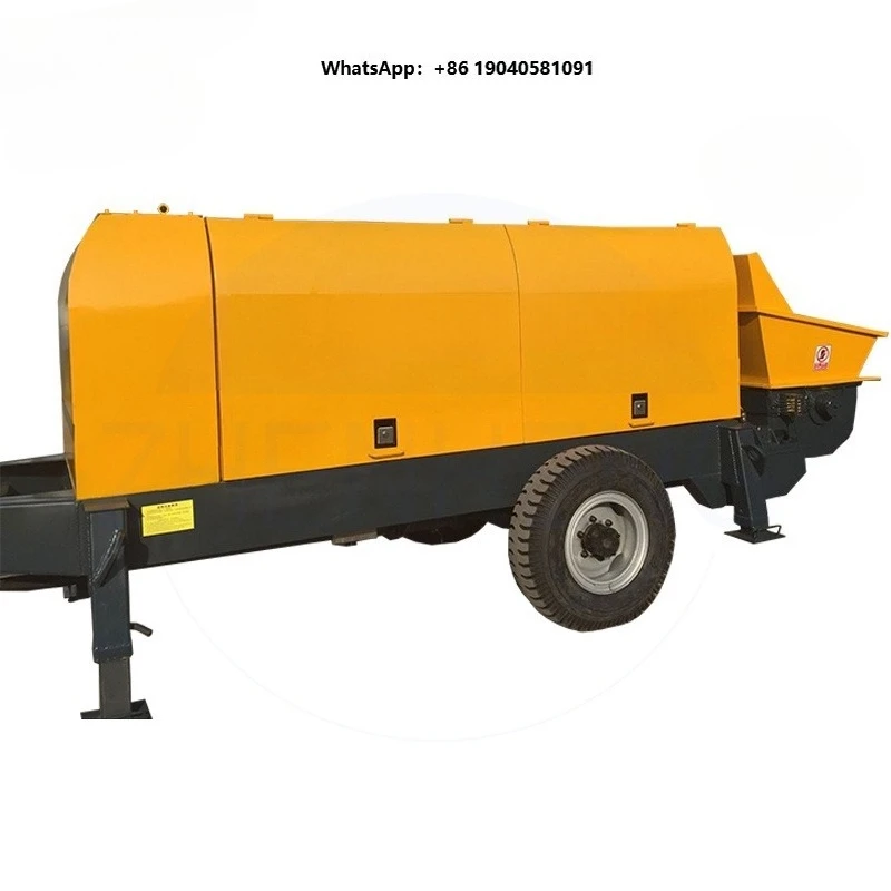 Hot Sale Zhenheng HBTS40 Trailer-Mounted Concrete Pump with Electric Motor & Engine 40m3/h Capacity High Pressure Washing