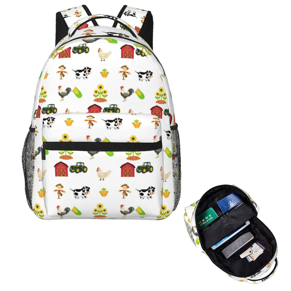 

Farm Life And Farm Animals Student Backpack School Bag Hiking Travel Daypack for Boys Girls Fashion Bookbag Shoulder Bags