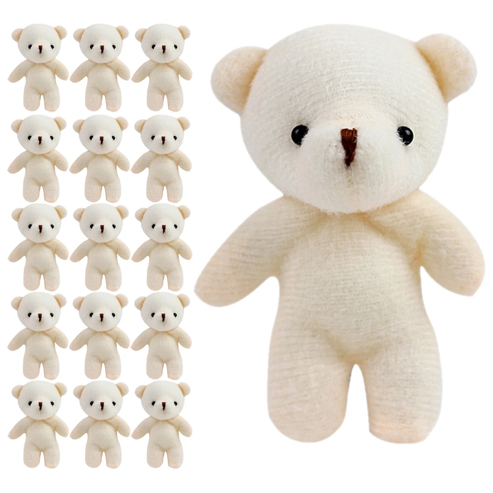 

16 pcs Mini Bear Joint Design Cute Small Stuffed Animal Gift For Birthday Wedding Party Valentine'S Day Bear Ornament Key