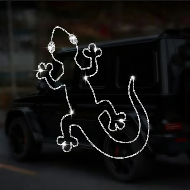 Gecko Decal, Sparkling Glitter Decals, Wall Sticker, Doors Sticker, Car Sticker, Car Window Decoration, Vinyl Sticker