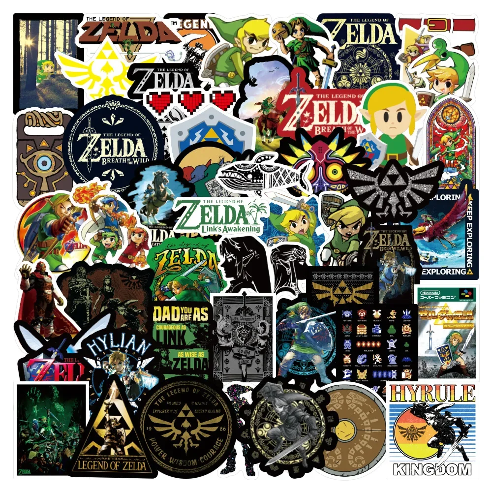 2024 Nieuw De Legende Van Zelda Graffiti Skateboard Zak Koffer Auto Animatie Waterdichte Decoratieve Sticker