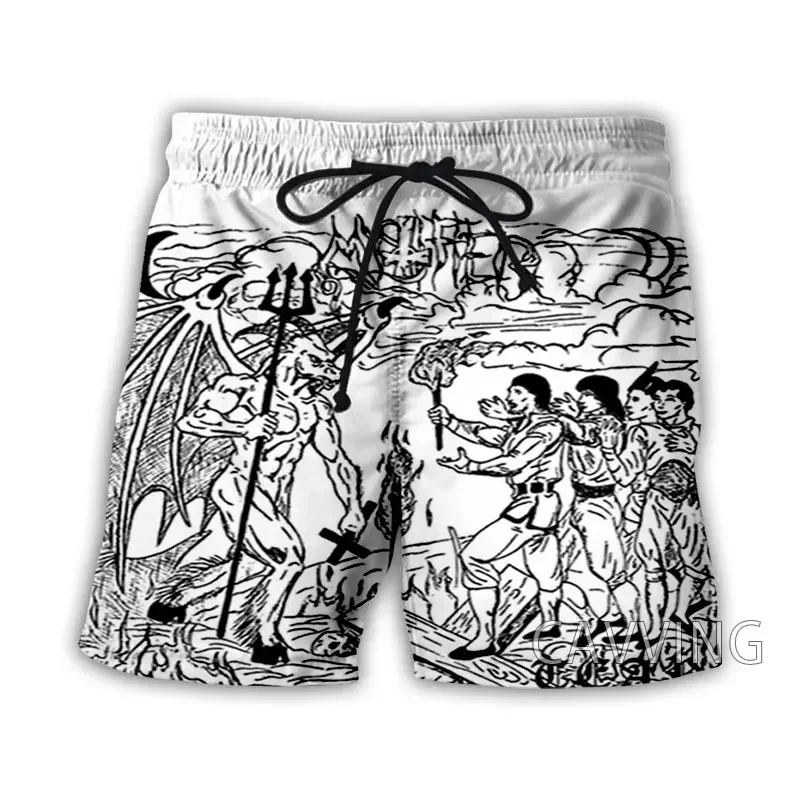 CAVVING-Shorts de praia masculinos e femininos impressos em 3D, shorts casuais de sudorese rápida, streetwear rock, verão