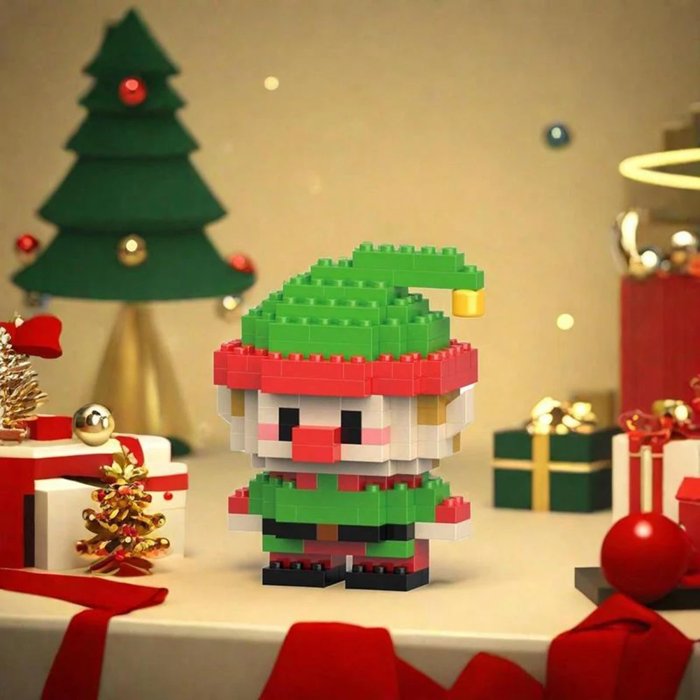 Weihnachten Bausteine Set, Weihnachts -Mikrobausteine für Erwachsene, DIY -versammelte Blockpuppe für das Festivalgeburtstagsgeschenk