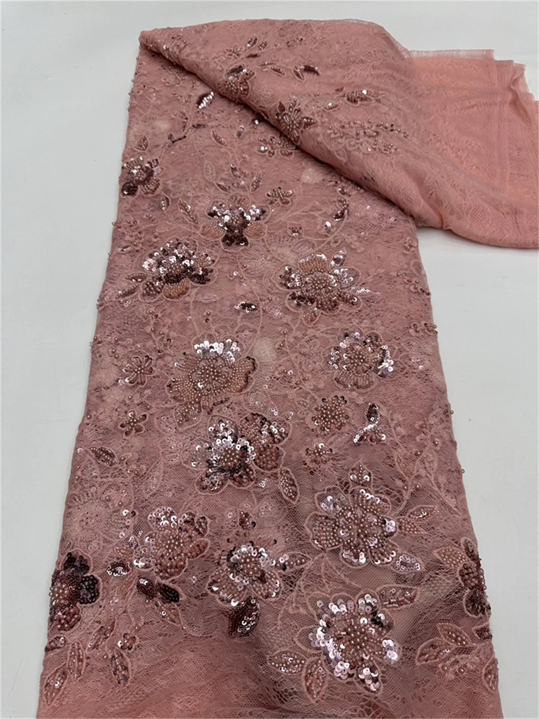 

Роскошная сетчатая кружевная африканская кружевная ткань с блестками для жениха, высокое качество, 2026, вышивка бисером, французское сетчатое кружево для шитья свадебных платьев