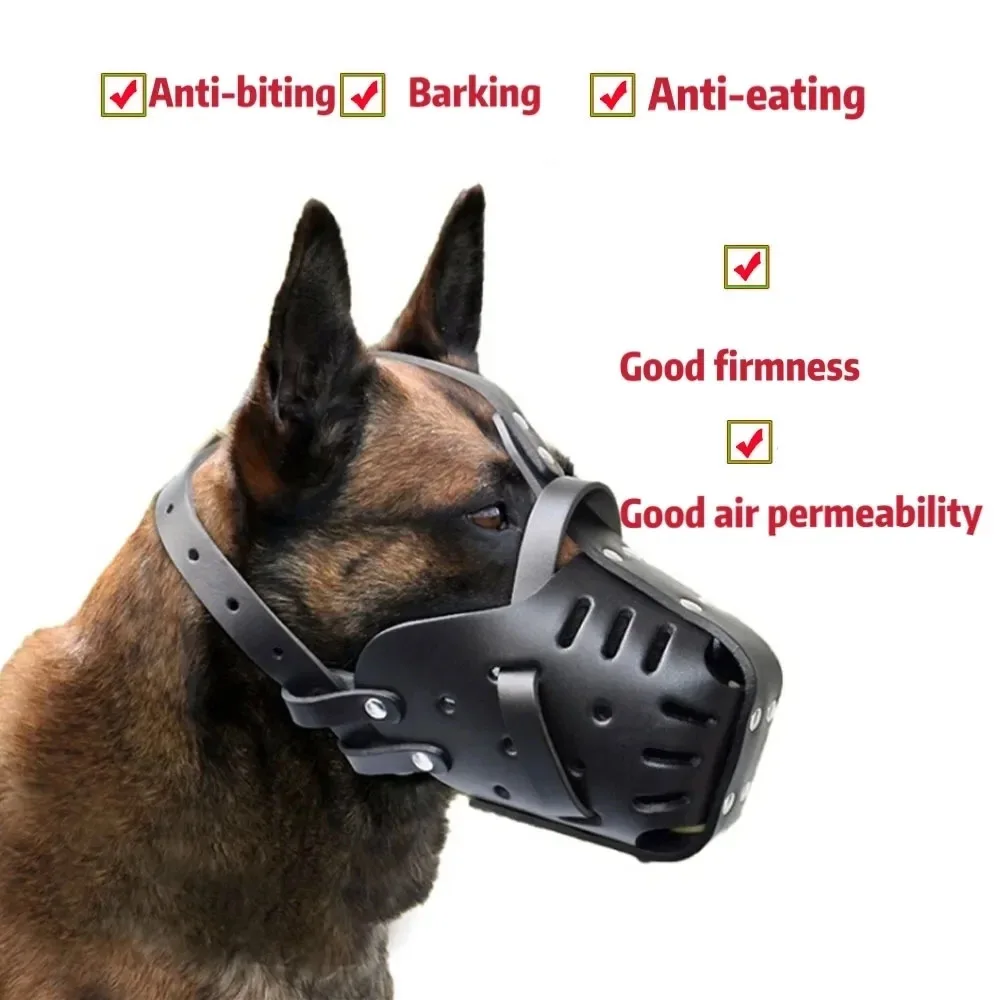 

Leather Pet Dog Basket Muzzles Mouth Cover Dog Training Defense Masks German Shepherd Doberman Anti Bite Dog Mouth Cage for Dogs