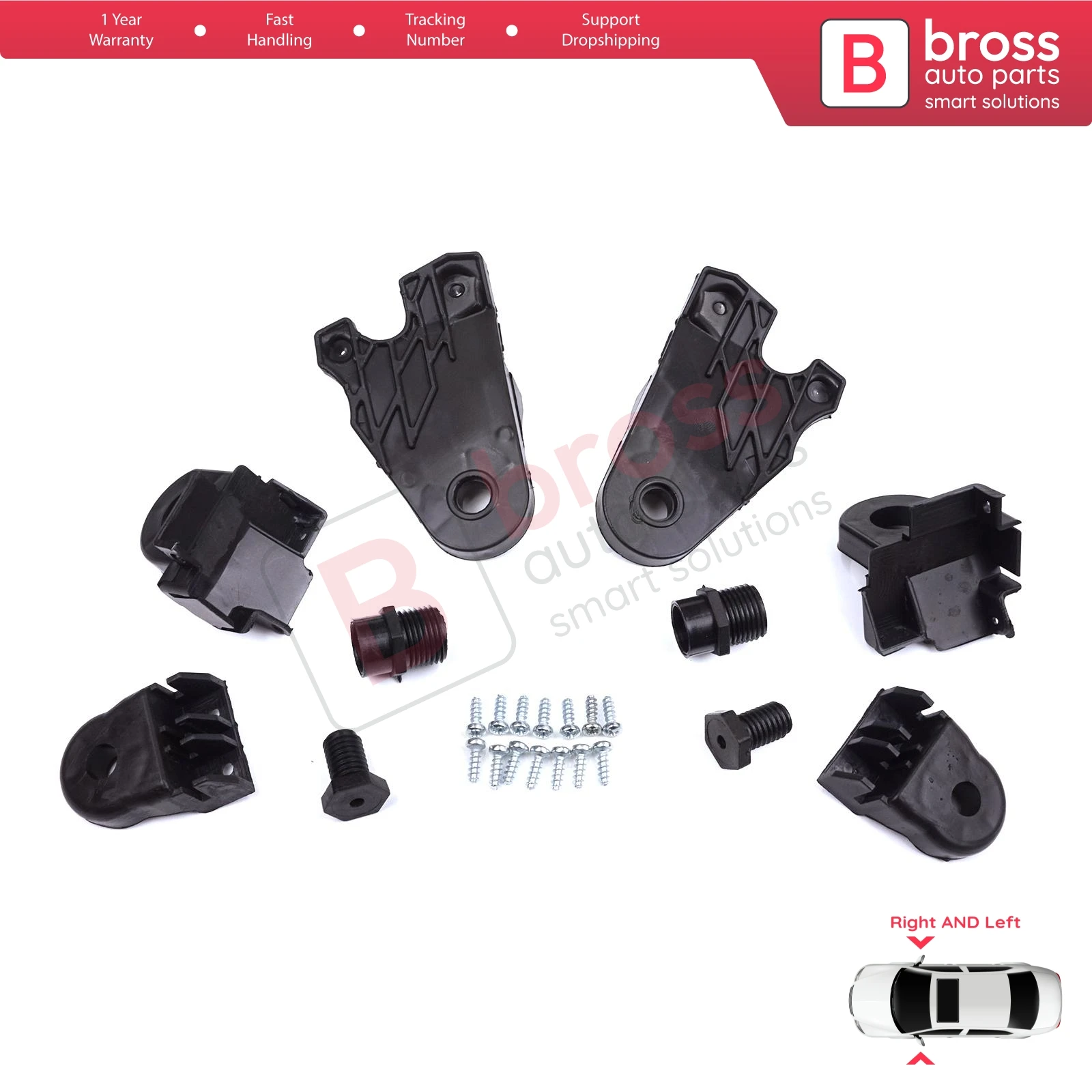 BHL580 Headlight Holder Mount Repair Bracket Tab Set Left Right Side for Mercedes C Class W205 C205 S205 A205 2013-2023