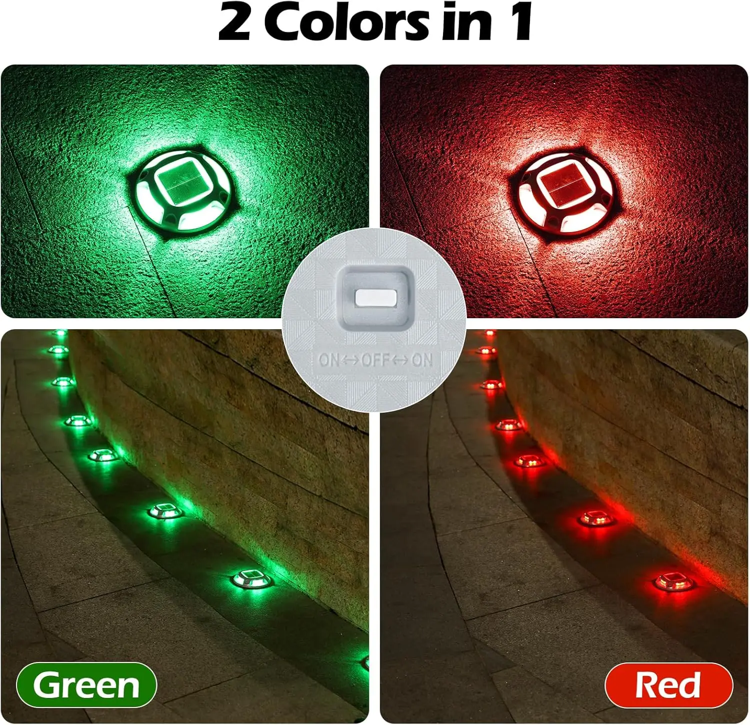 Step Lights Natural Stone Resin 5in Auto Dusk Dawn Sensor Winter Stone Gray