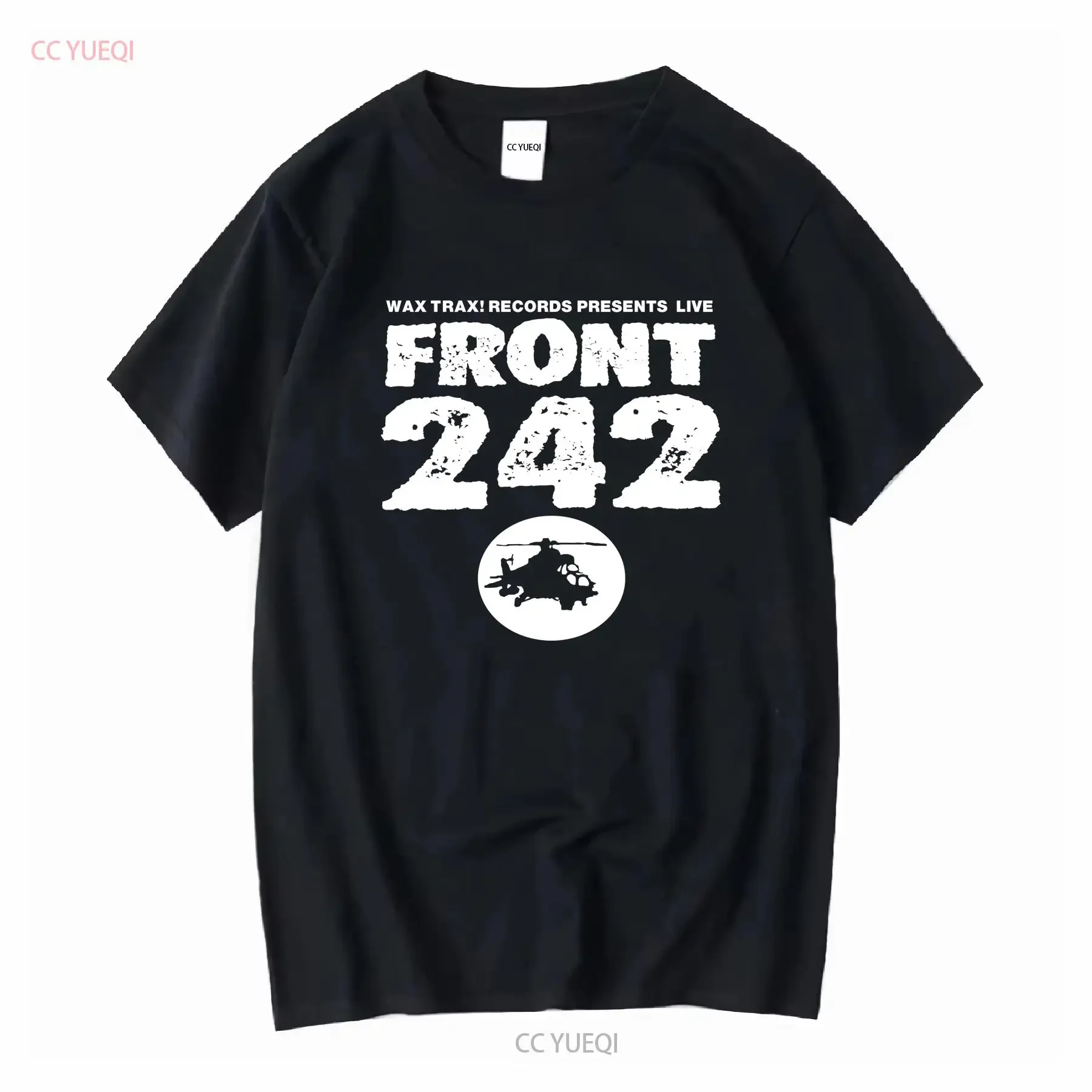 Vtg Front 242 Band World Tour Country Music T-shirt noir vintage lavé mode graphique homme haut élégant pour un usage quotidien
