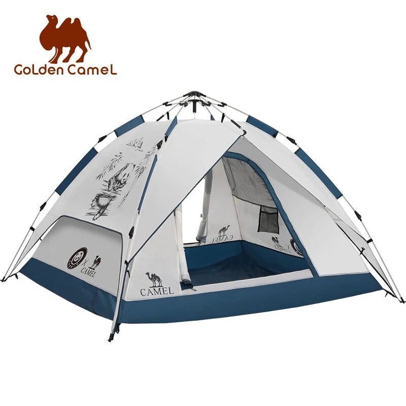 GOLDEN CAMEL Outdoor 3-4 People Camping Tent Portable Folding Automatic Tents Quick Open Picnic Rainproof Sunscreen Supplies