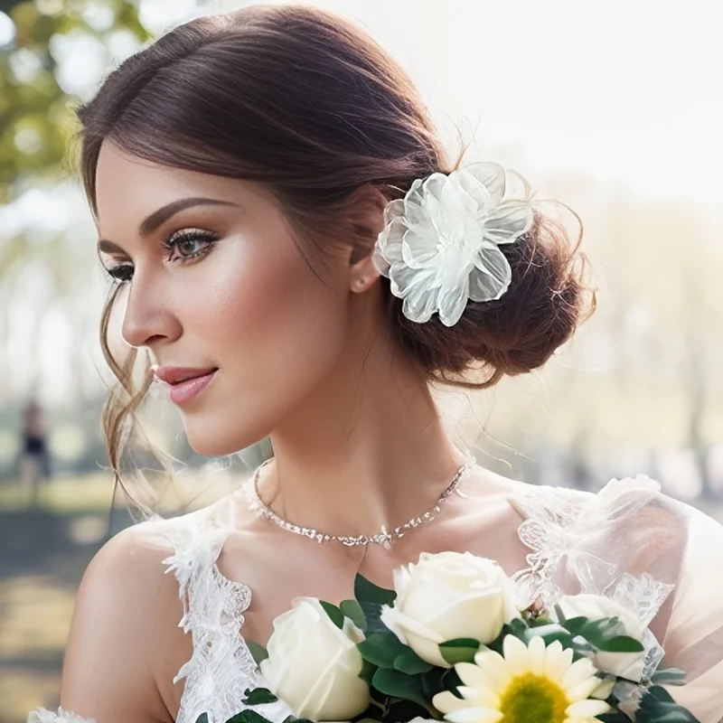 1pc Flower Hair Clip Trendy Bangs Clip for Women Vintage Inspired, Daily Wear, Decorative Side Clip Barrette with Elegant Design
